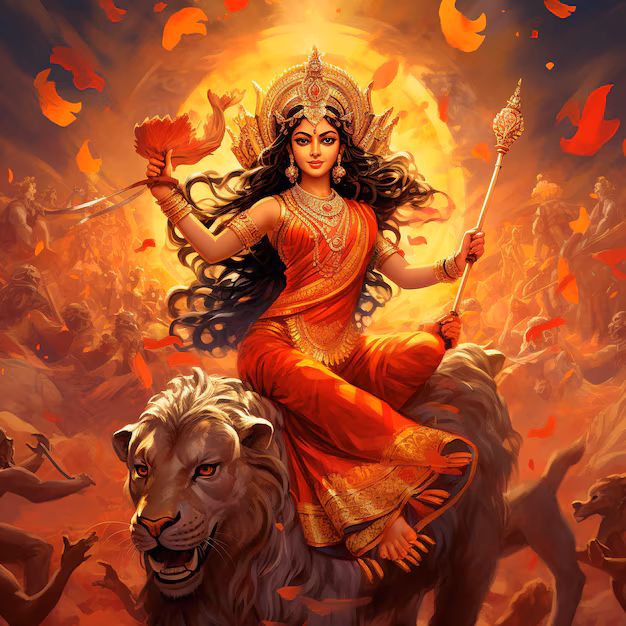 goddess maa durga happy navratri happy durga puja subh navratri background ai generated 852336 14503