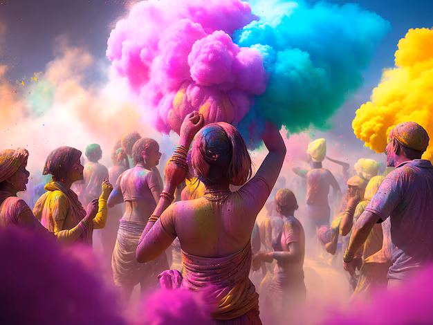 happy holi festival background generative ai 656174 1106