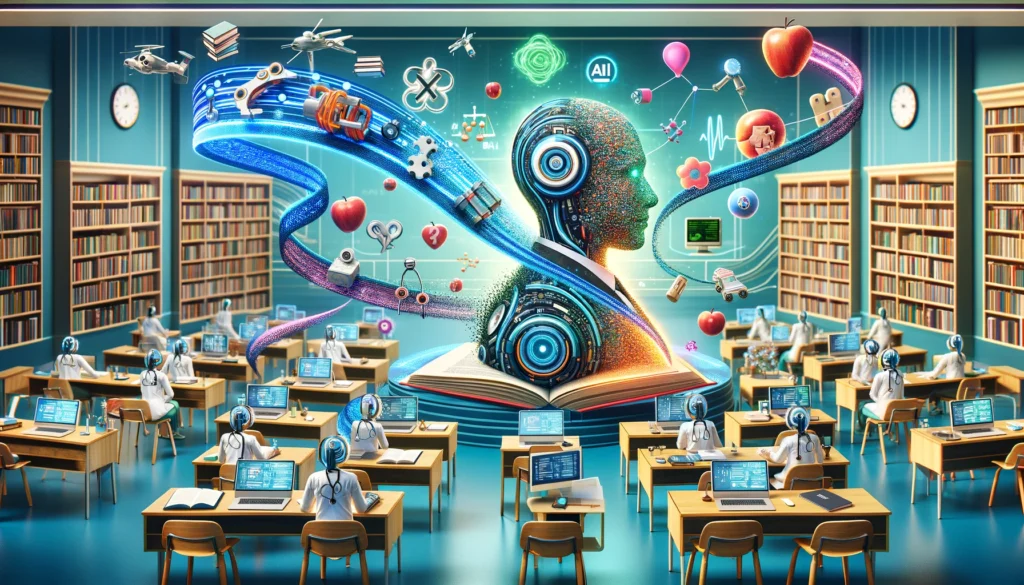 dall·e 2024 03 14 19.50.10 the image should capture the essence of the transformative power of ai in medical education. it could feature a harmonious blend of traditional medica